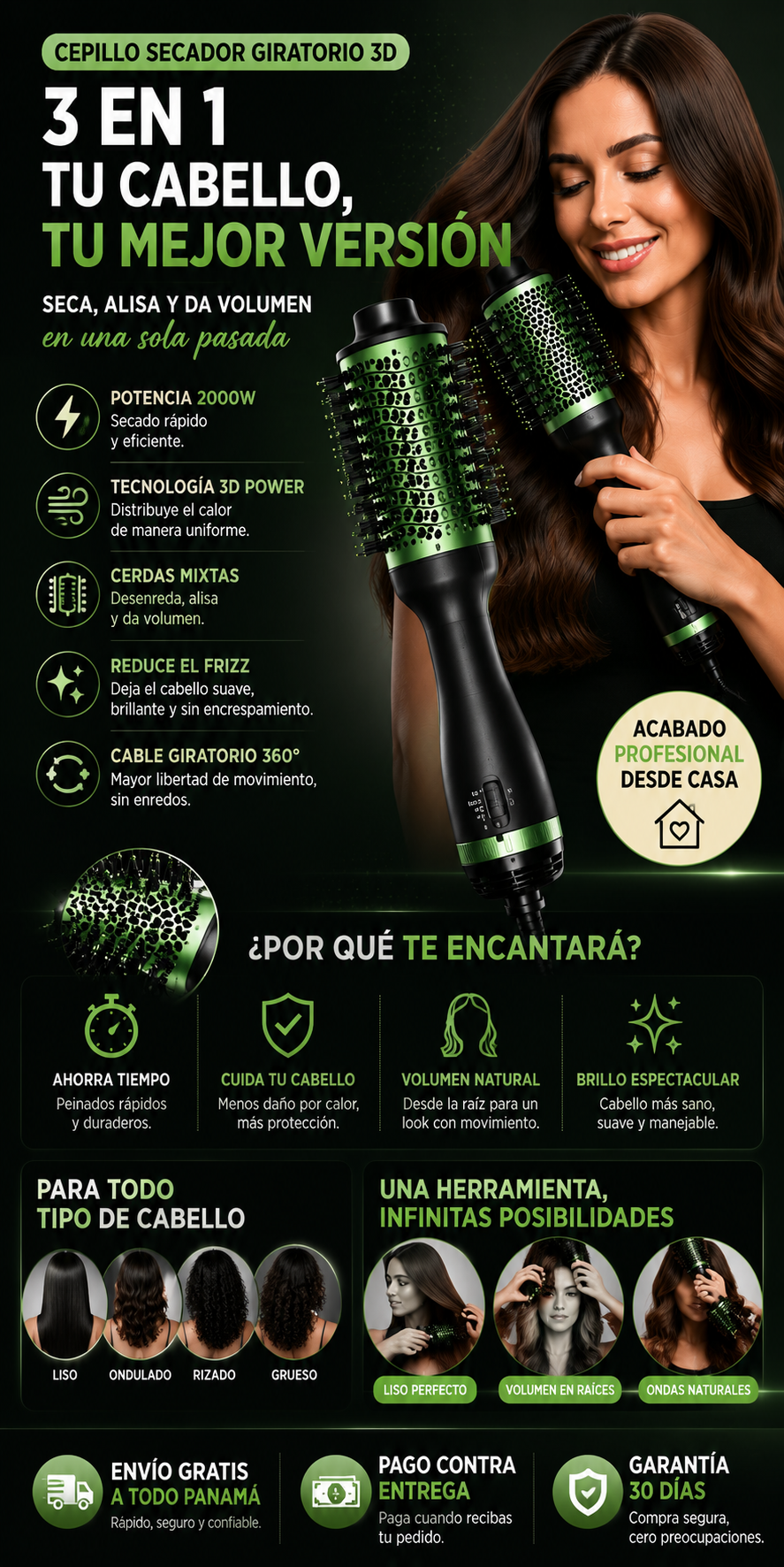 CEPILLO SECADOR GIRATORIO 3D – 2000W