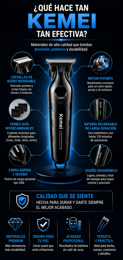 MAQUINA AFEITAR KEMEI KM-1563