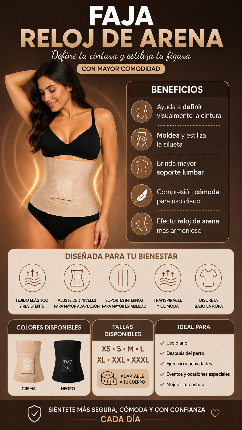 FAJA CINTURILLA RELOJ DE ARENA CORRECTOR