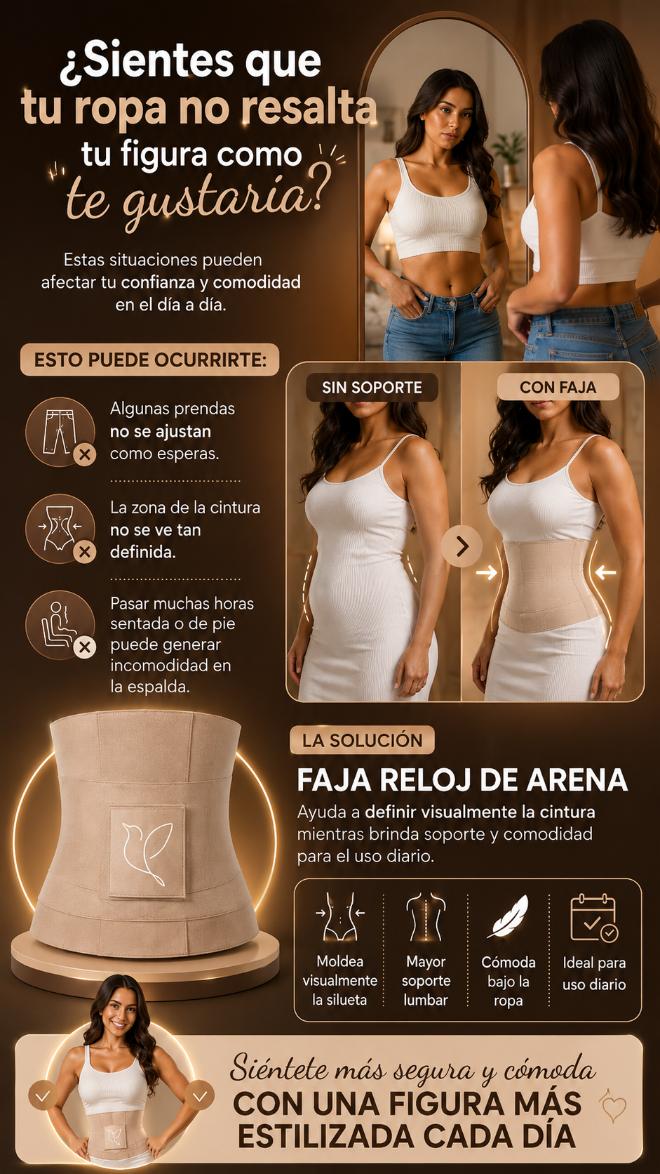 FAJA CINTURILLA RELOJ DE ARENA CORRECTOR