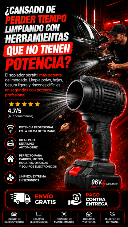 Soplador TurboJet Recargable de Alta Potencia