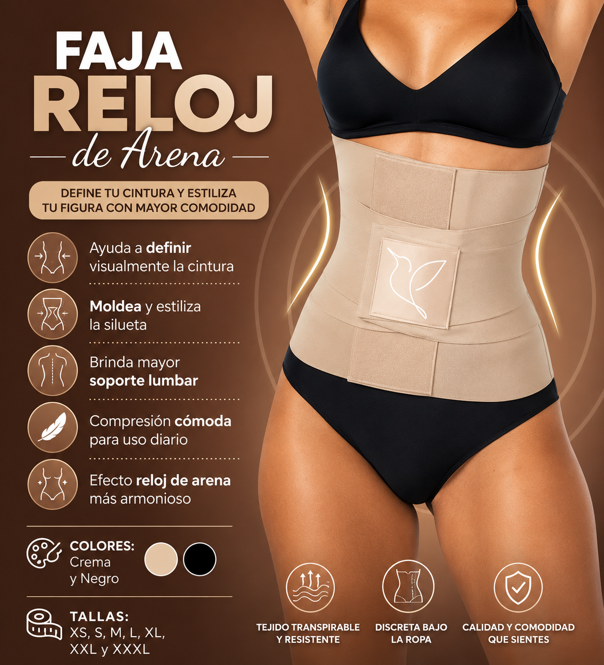 FAJA CINTURILLA RELOJ DE ARENA CORRECTOR