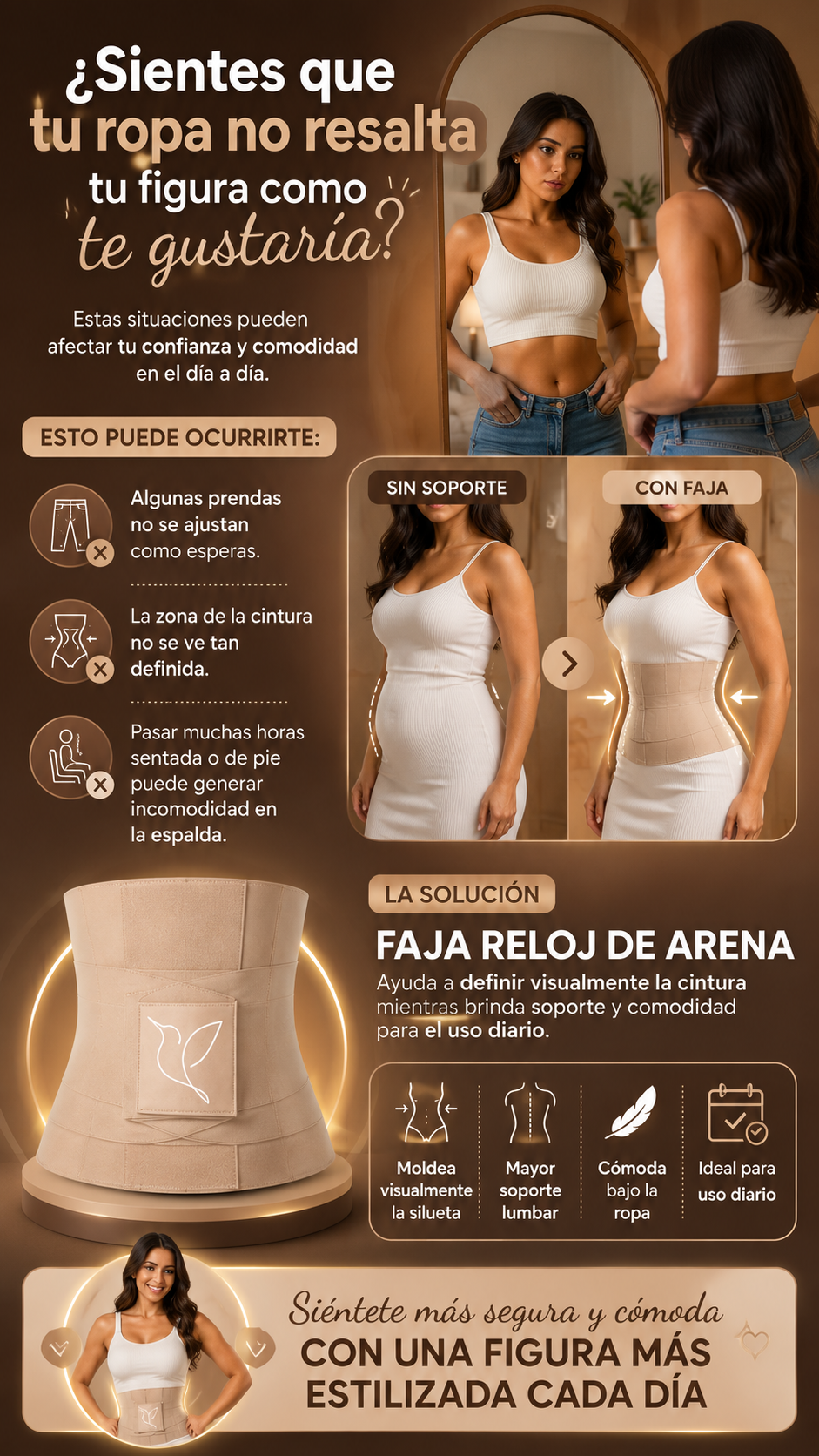 FAJA CINTURILLA RELOJ DE ARENA CORRECTOR
