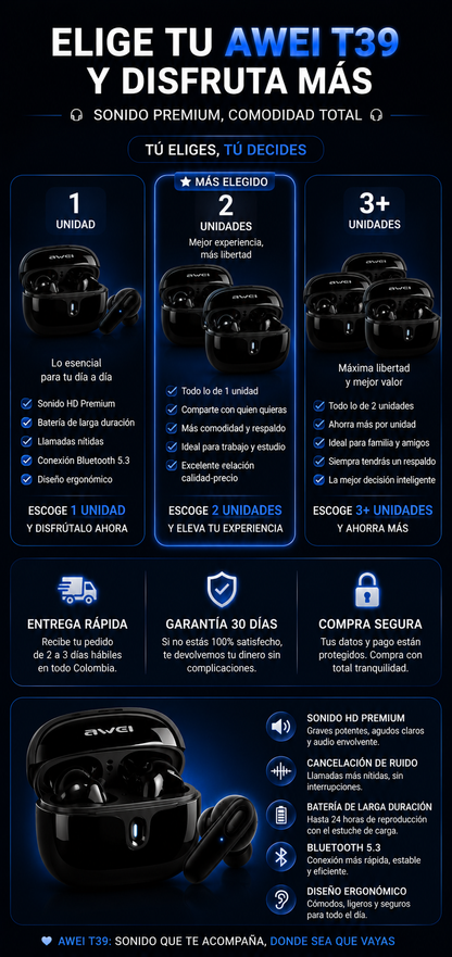 AUDIFONO AWEI T39