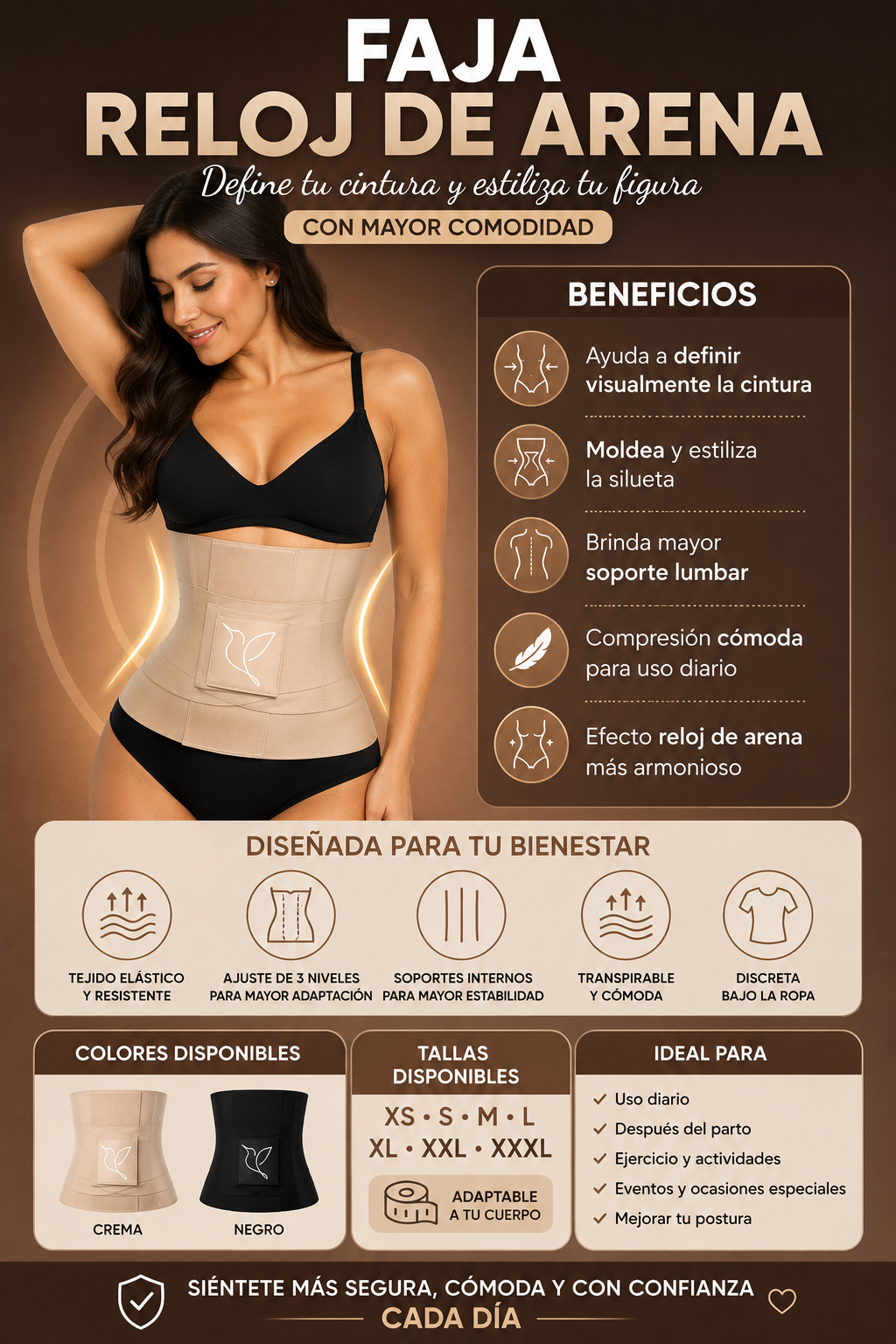 FAJA CINTURILLA RELOJ DE ARENA CORRECTOR
